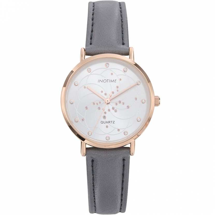 Montre Femme Grise Bracelet Cuir Inotime 914365