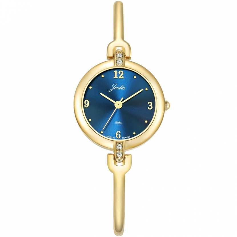 Montre Femme Fond Bleu Très Fine en Acier Doré Joalia 630628